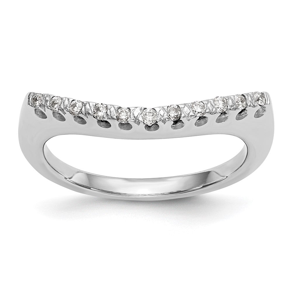 14K White Gold Real Diamond Band