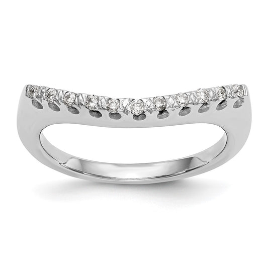 0.11ct. CZ Solid Real 14K White Gold Wedding Band Ring