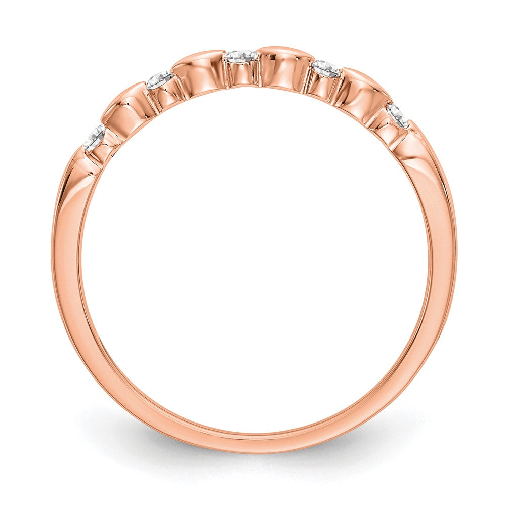 14K Rose Gold Real Diamond Band