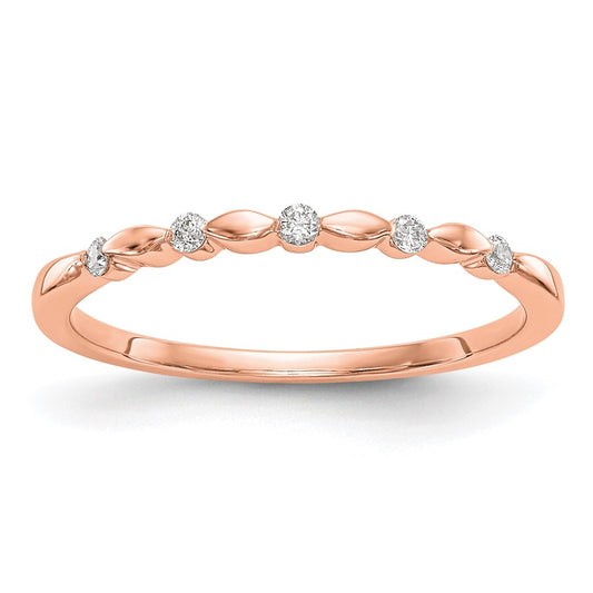 14K Rose Gold Real Diamond Band