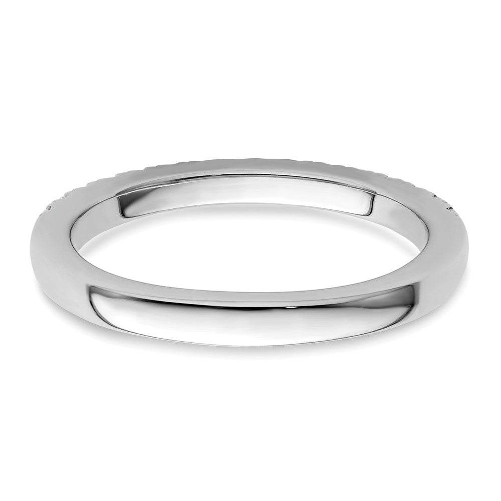 14K White Gold Real Diamond Band