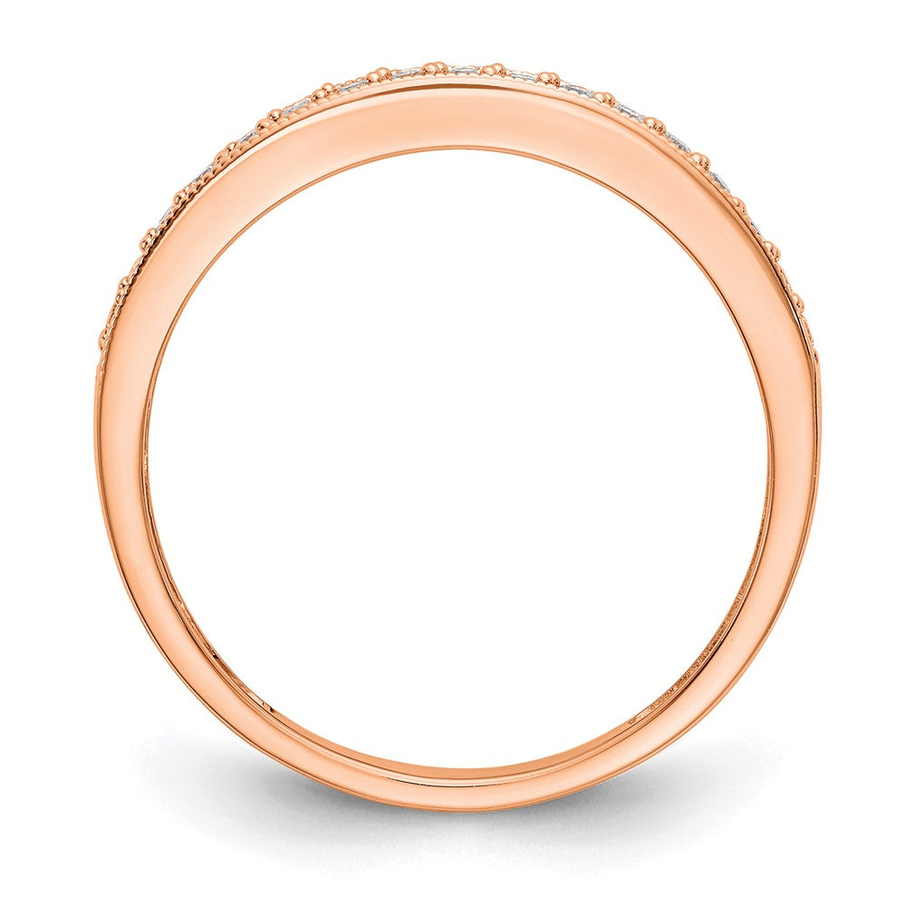 14K Rose Gold Real Diamond Band