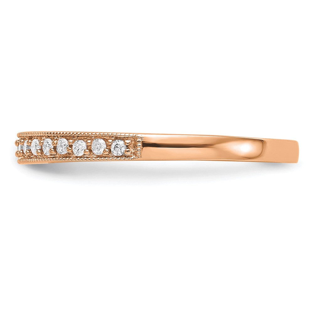 14K Rose Gold Real Diamond Band