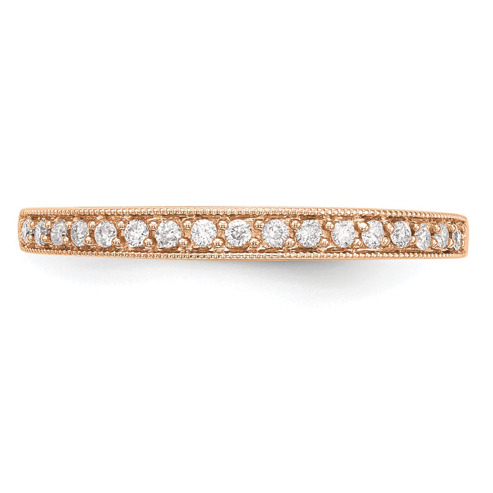 14K Rose Gold Real Diamond Band