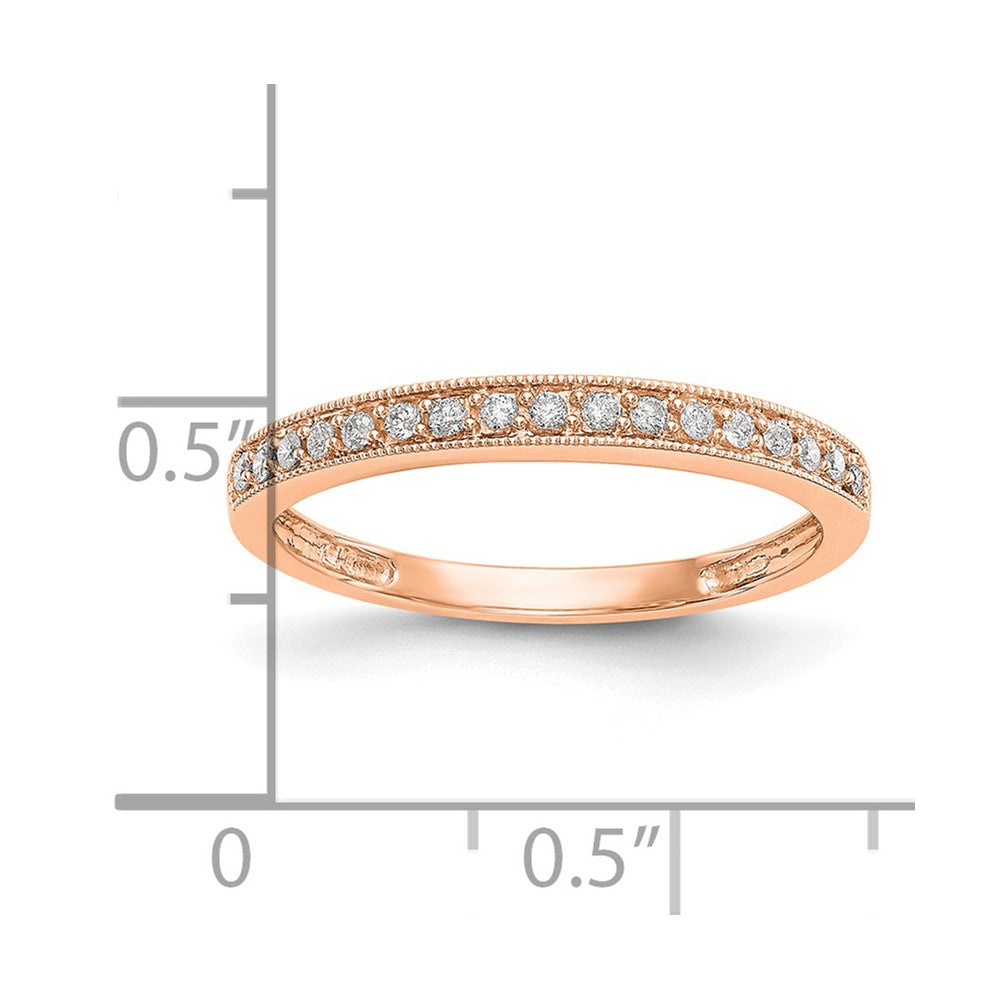 14K Rose Gold Real Diamond Band