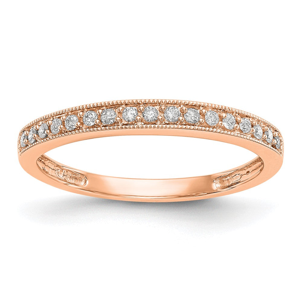 14K Rose Gold Real Diamond Band