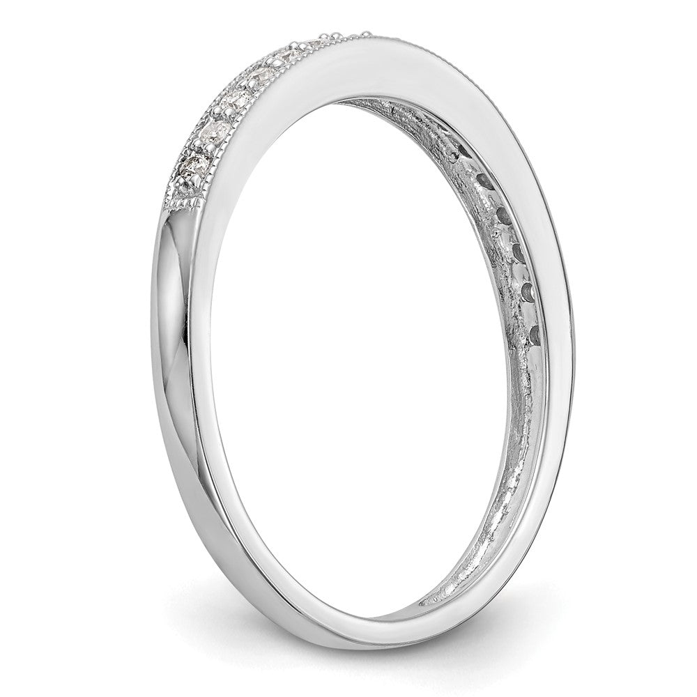 0.10ct. CZ Solid Real 14K White Gold Wedding Band Ring