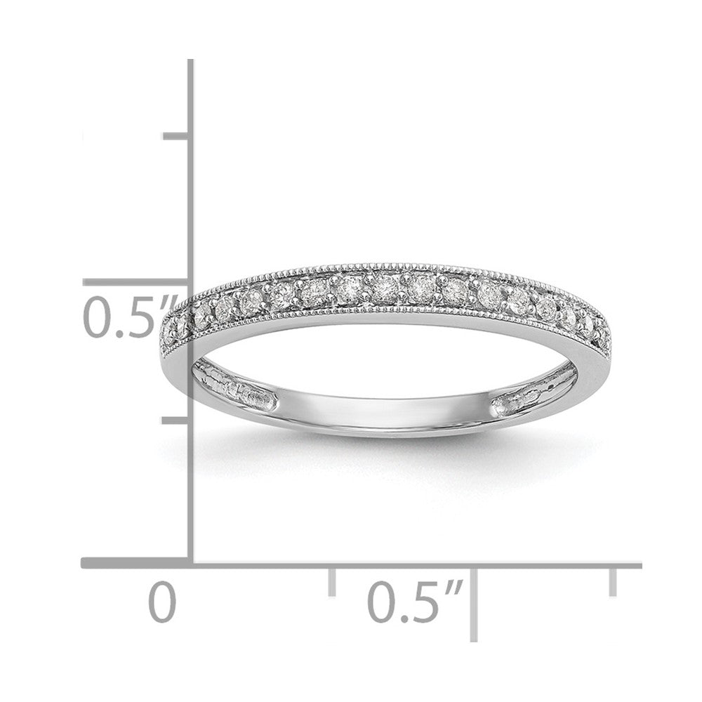 14K White Gold Real Diamond Band