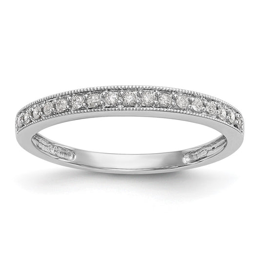 0.10ct. CZ Solid Real 14K White Gold Wedding Band Ring