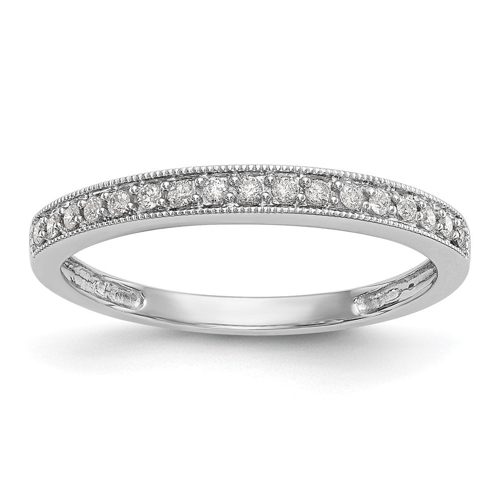 14K White Gold Real Diamond Band