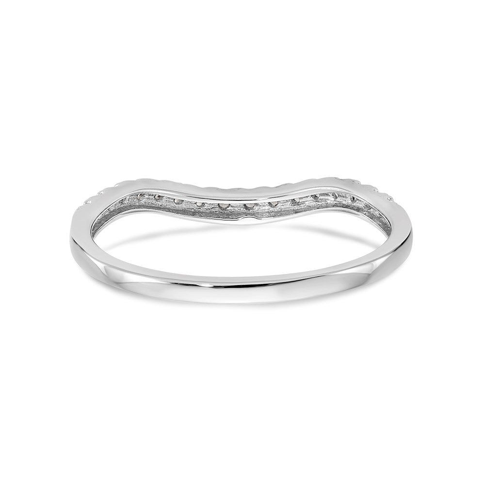 0.12ct. CZ Solid Real 14K White Gold Wedding Band Ring