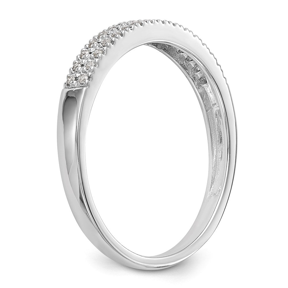 0.12ct. CZ Solid Real 14K White Gold Wedding Band Ring