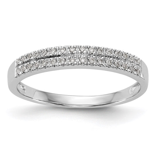 0.12ct. CZ Solid Real 14K White Gold Wedding Band Ring