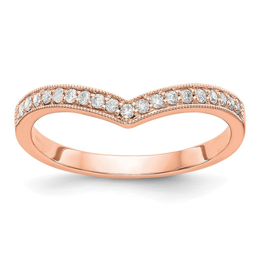 14K Rose Gold Real Diamond Band