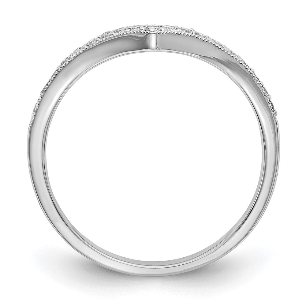 14K White Gold Real Diamond Band