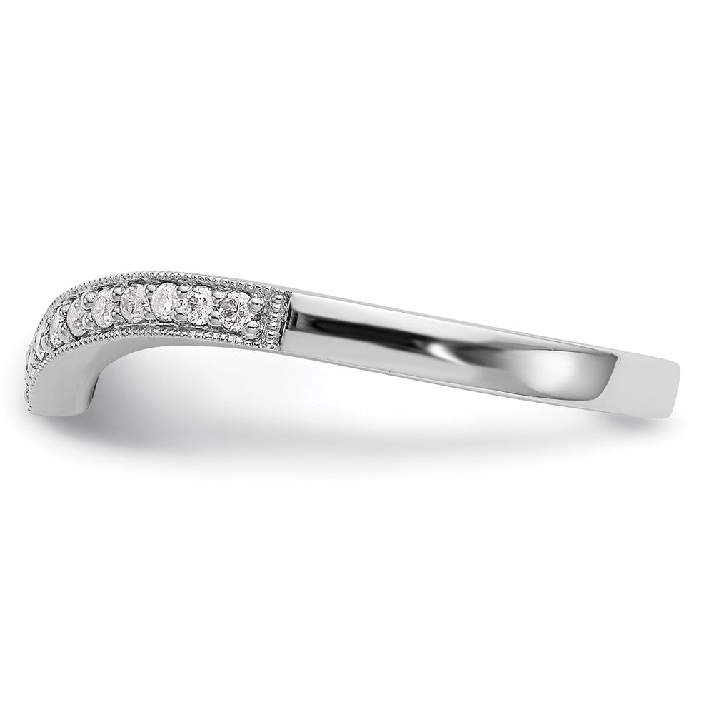 14K White Gold Real Diamond Band