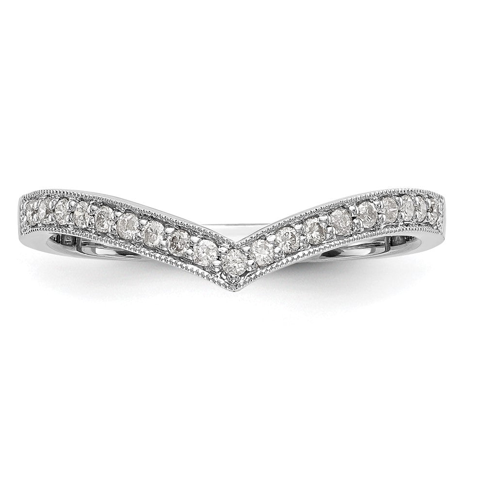 14K White Gold Real Diamond Band