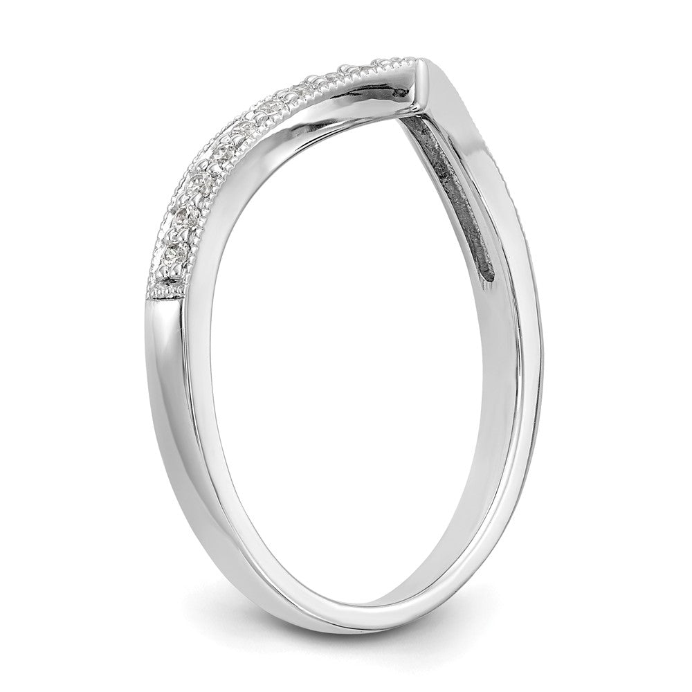 14K White Gold Real Diamond Band