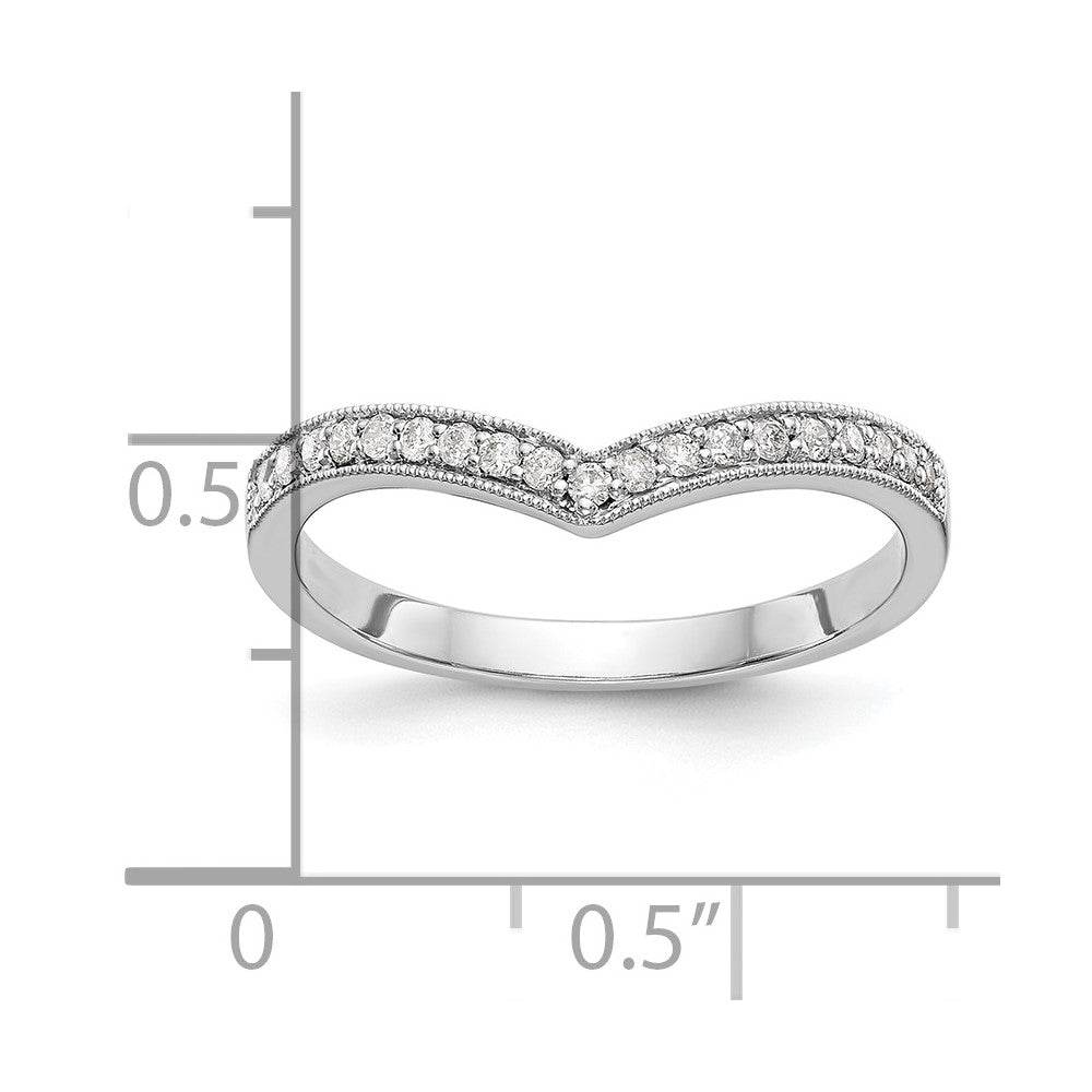 14K White Gold Real Diamond Band