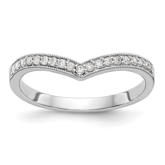 0.14ct. CZ Solid Real 14K White Gold Wedding Band Ring