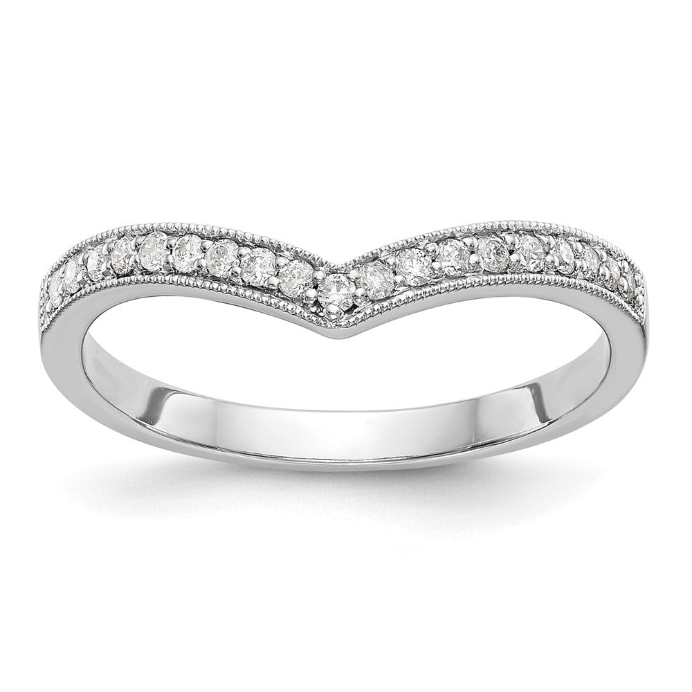 14K White Gold Real Diamond Band