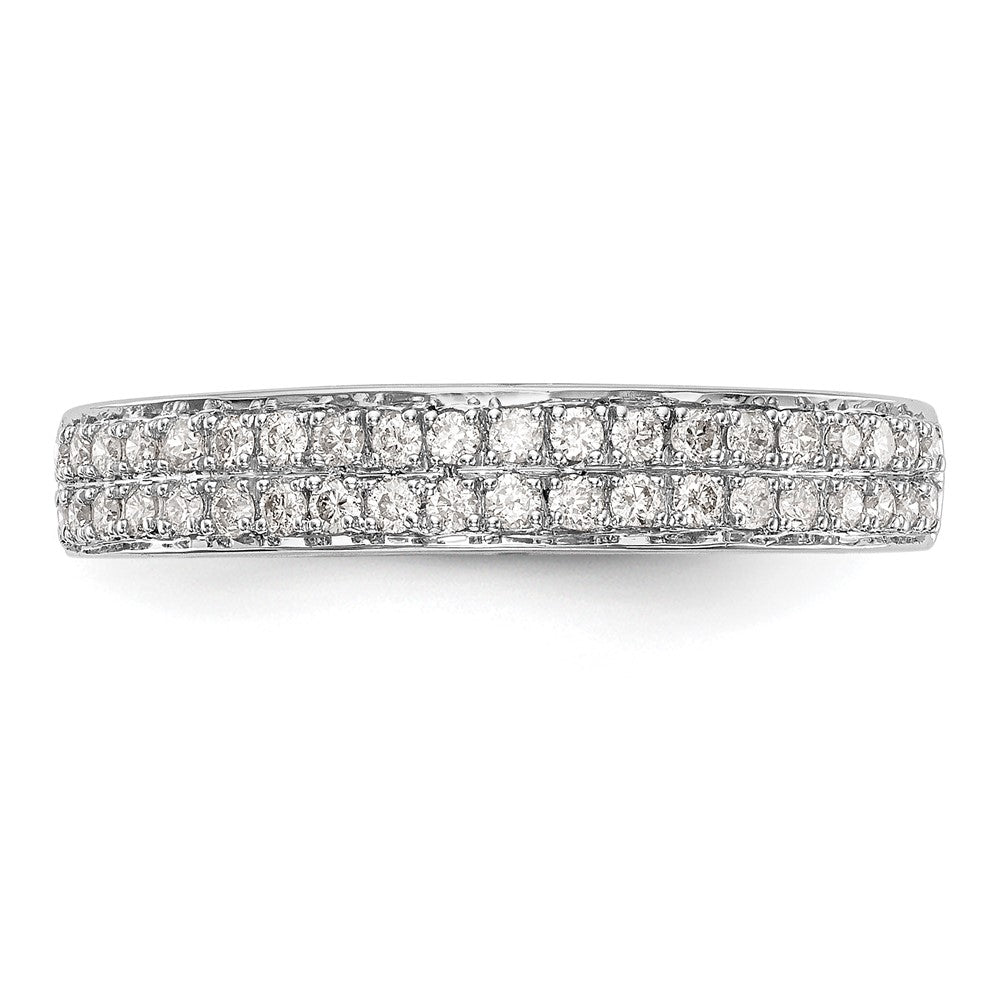 14K White Gold Real Diamond Band