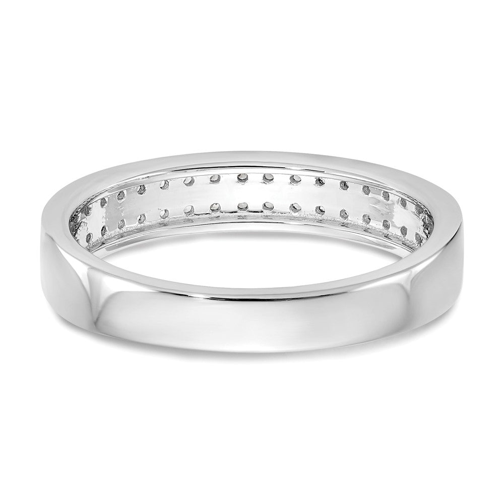 14K White Gold Real Diamond Band