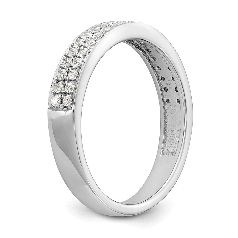 14K White Gold Real Diamond Band