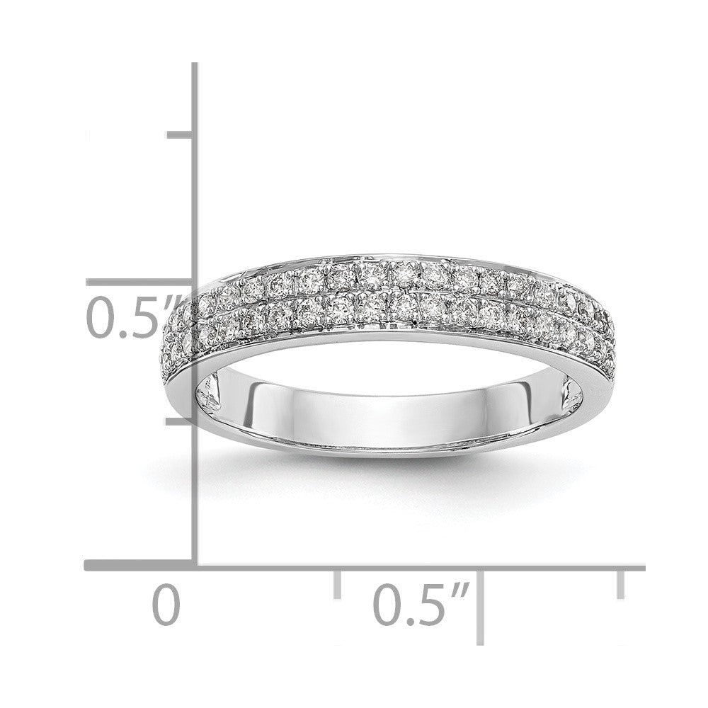 14K White Gold Real Diamond Band