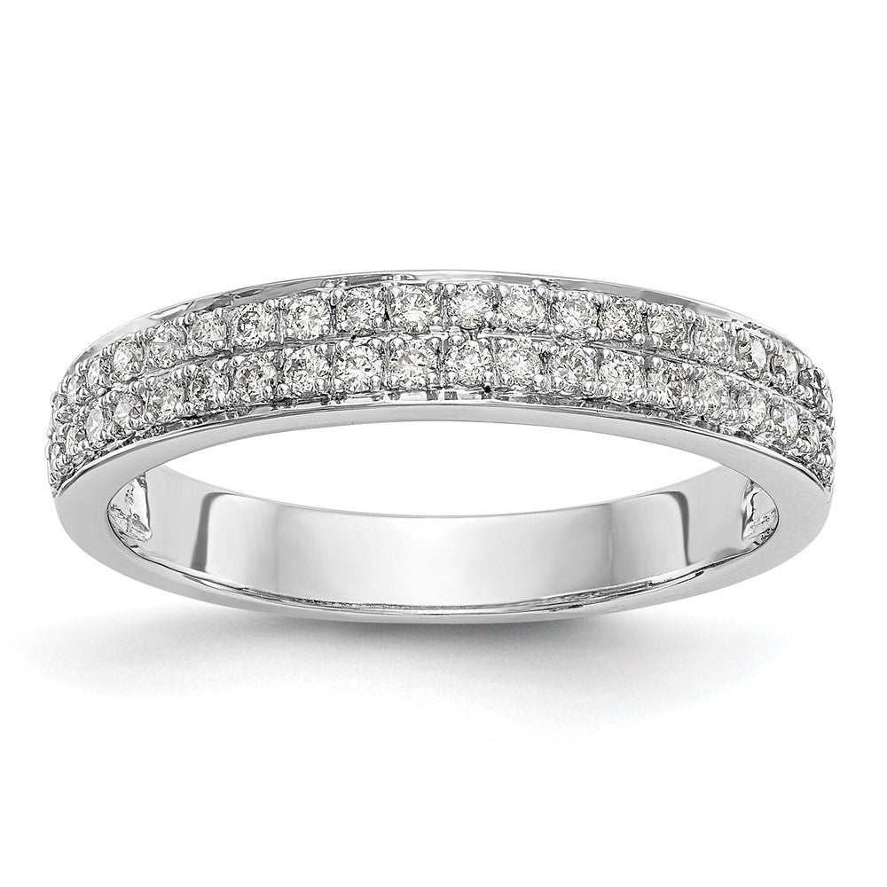 14K White Gold Real Diamond Band