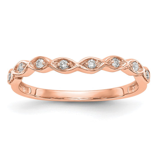 14K Rose Gold Real Diamond Band