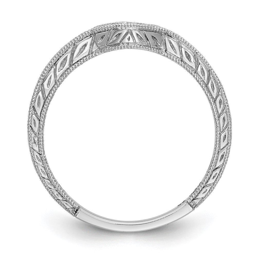 14K White Gold Real Diamond Band