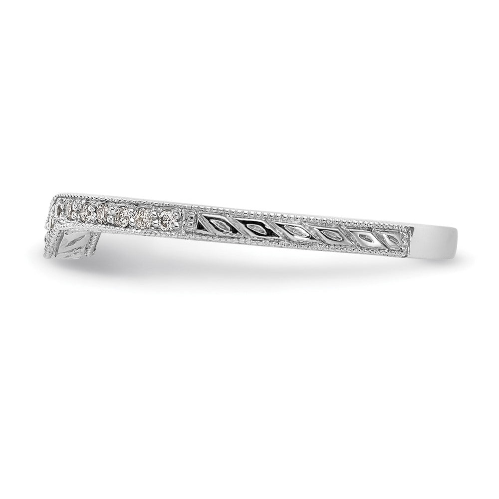 14K White Gold Real Diamond Band