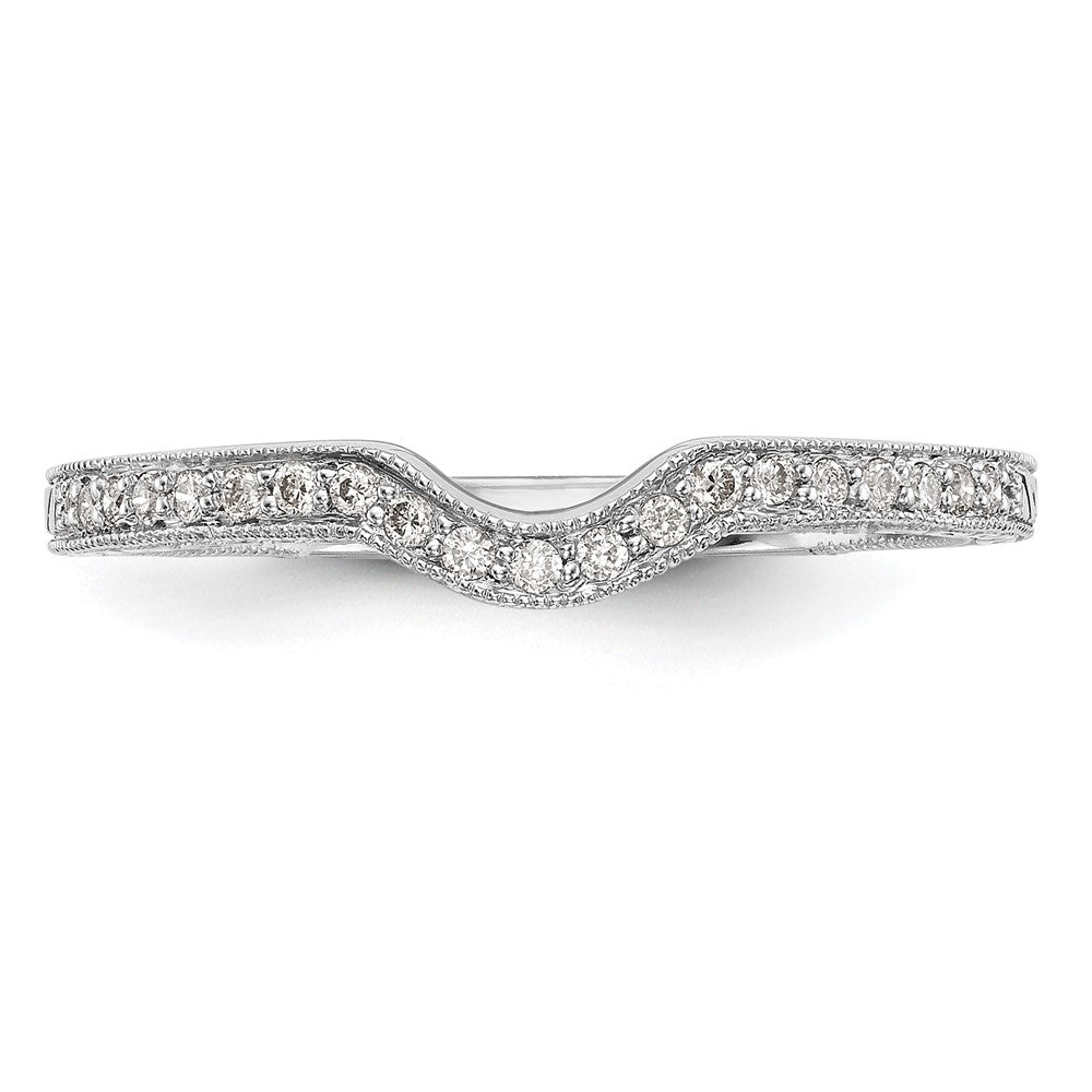 14K White Gold Real Diamond Band