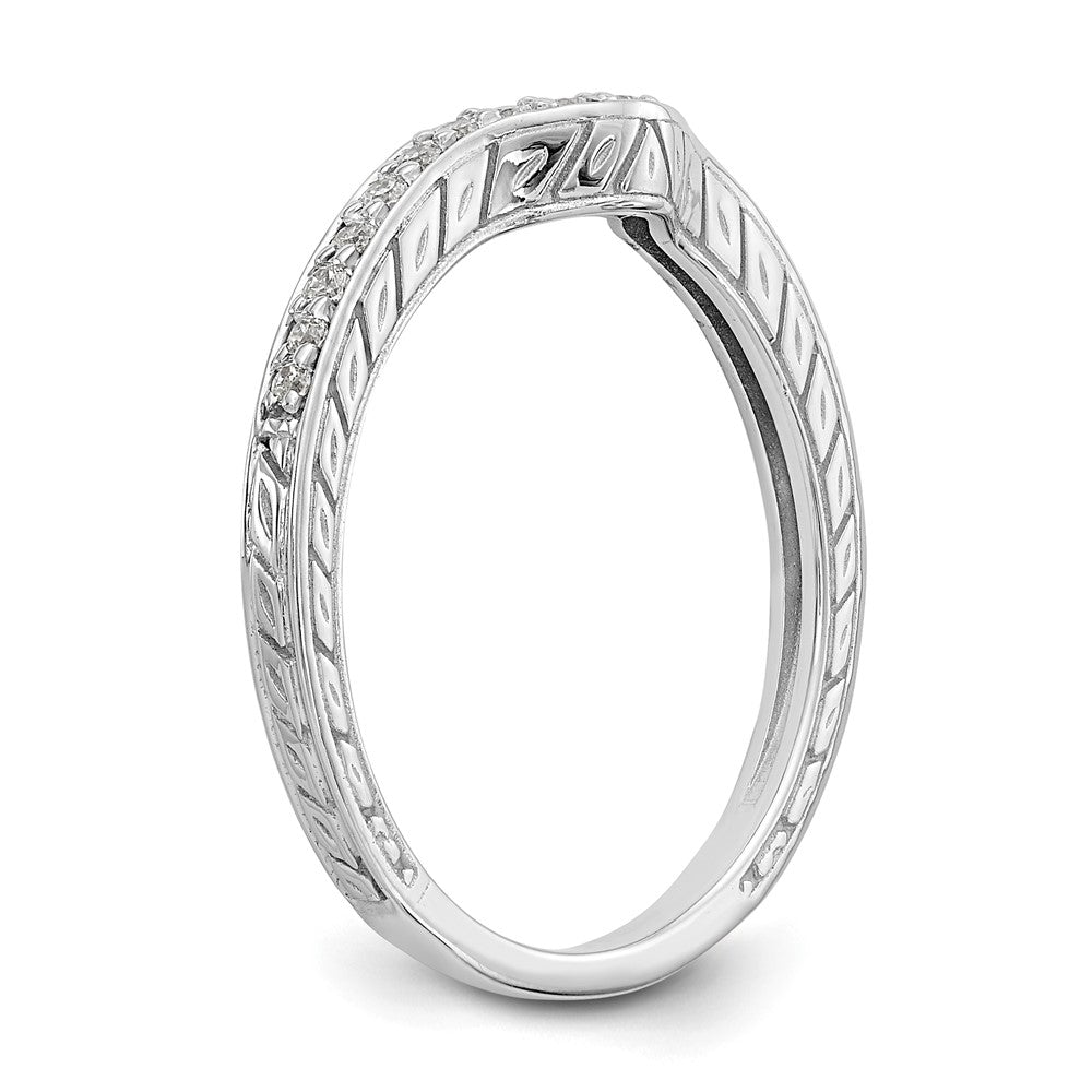 14K White Gold Real Diamond Band