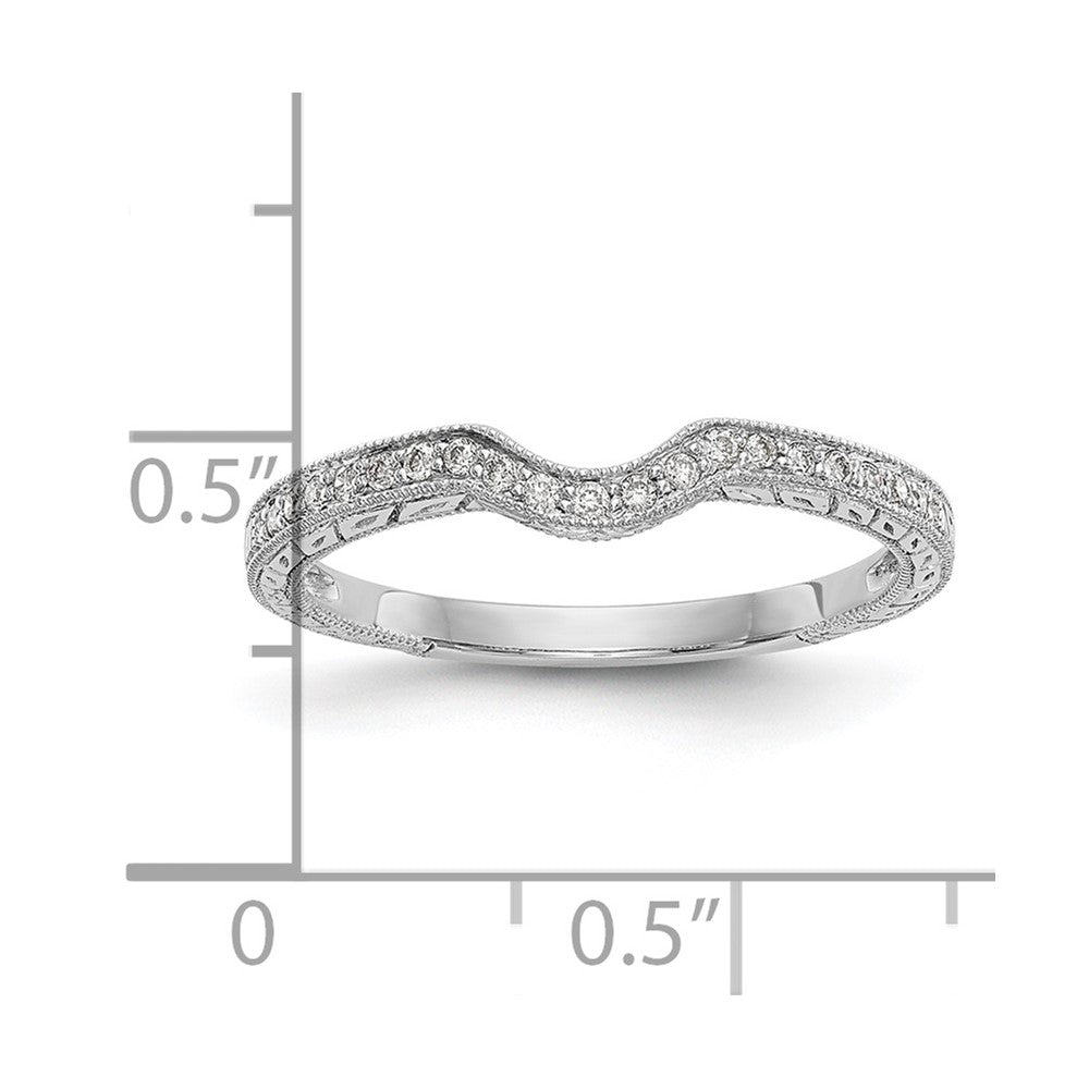 14K White Gold Real Diamond Band