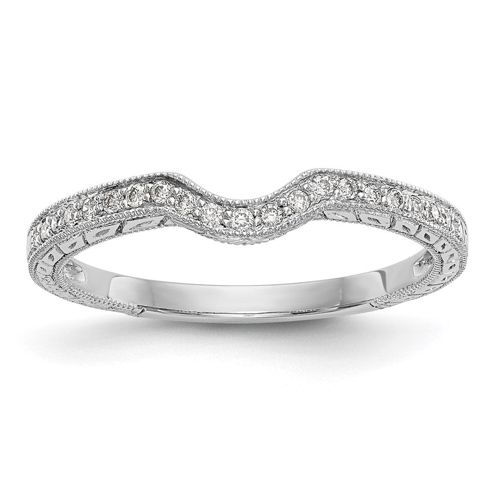 14K White Gold Real Diamond Band