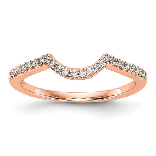 14K Rose Gold Real Diamond Band