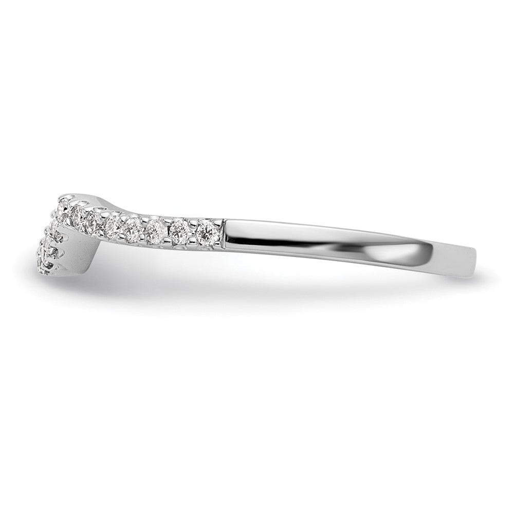 14K White Gold Real Diamond Band