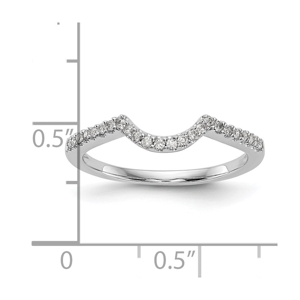 14K White Gold Real Diamond Band