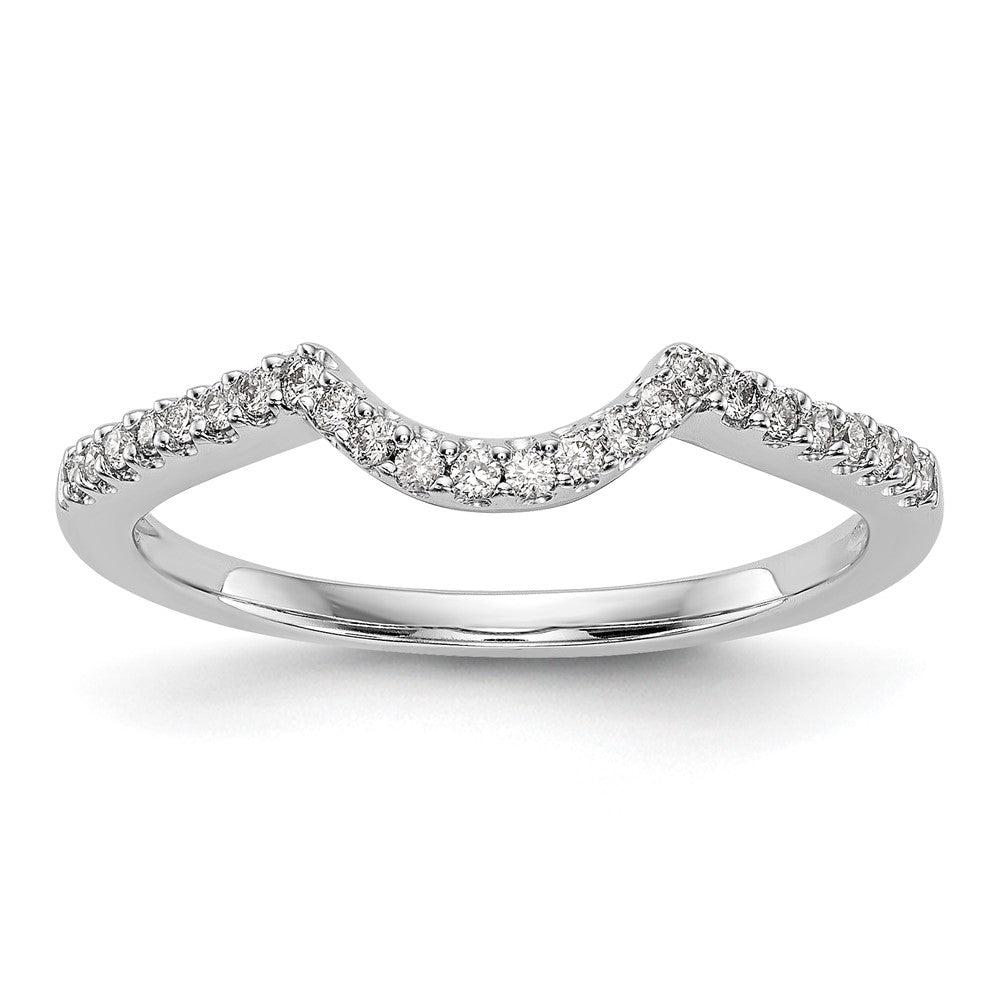 14K White Gold Real Diamond Band