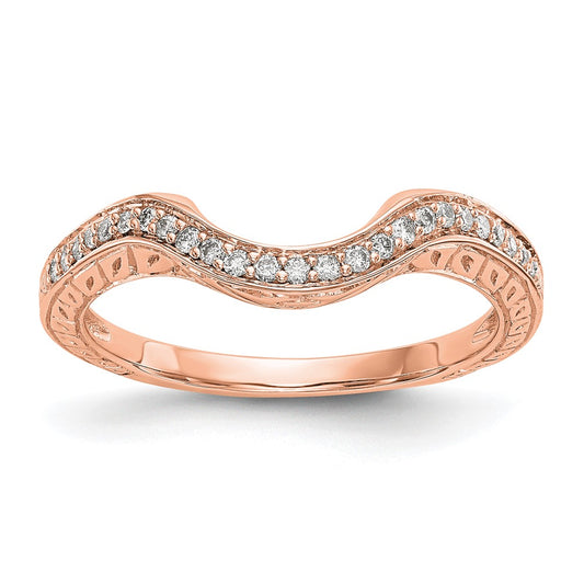 14K Rose Gold Real Diamond Band