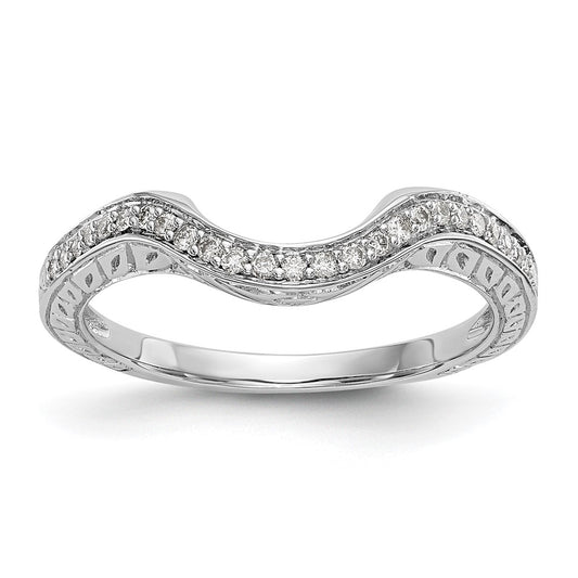 0.14ct. CZ Solid Real 14K White Gold Wedding Band Ring