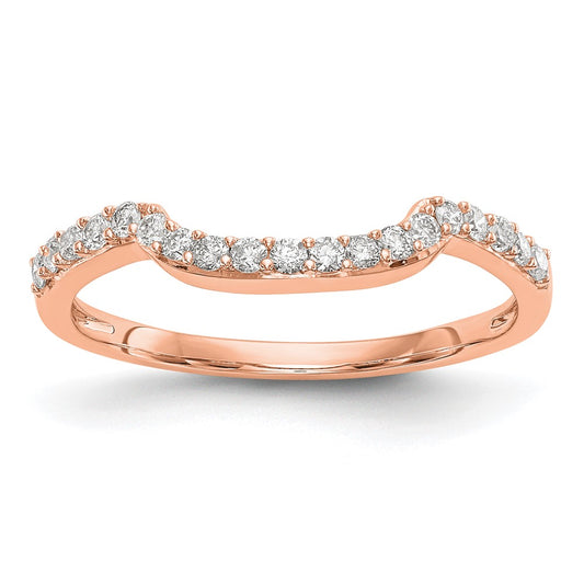 14K Rose Gold Real Diamond Band