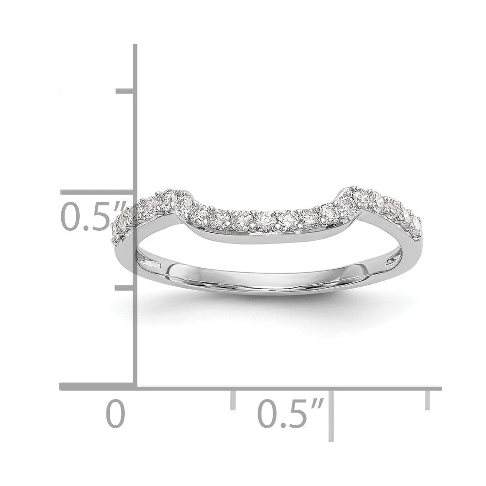 14K White Gold Real Diamond Band