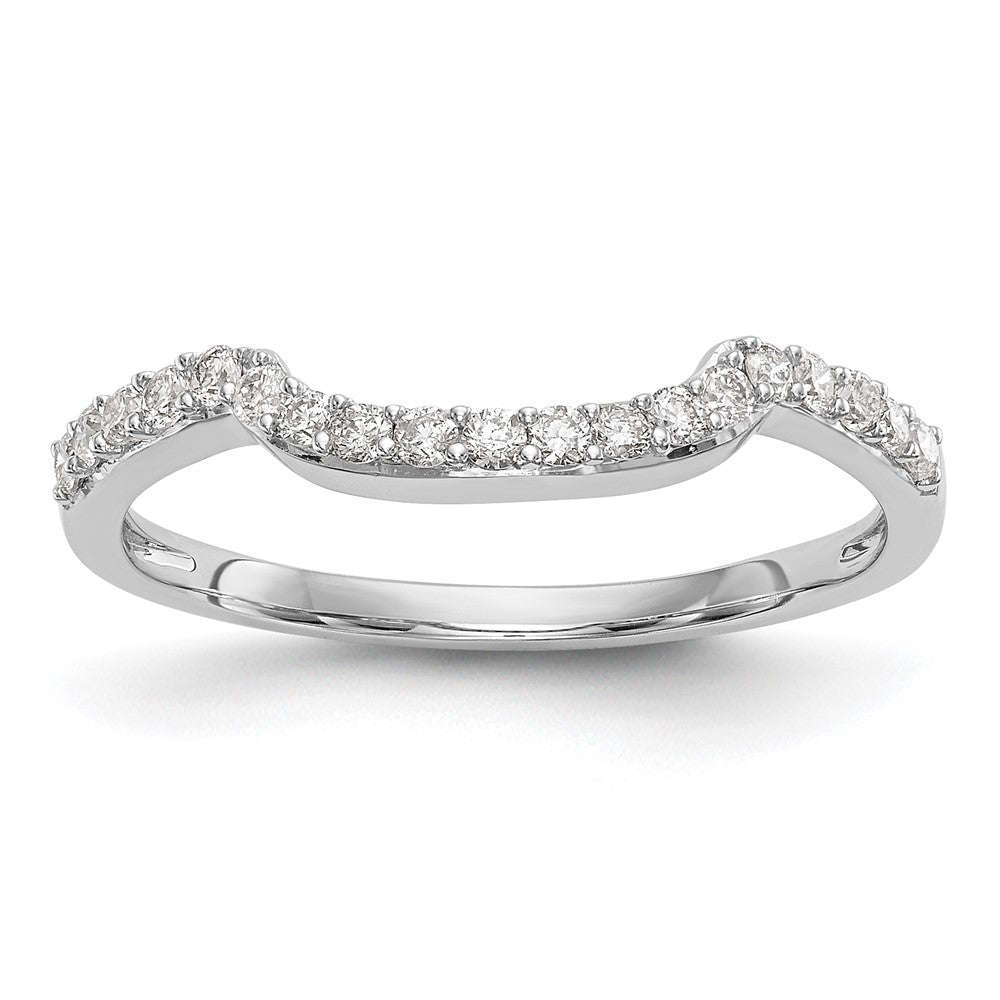 14K White Gold Real Diamond Band