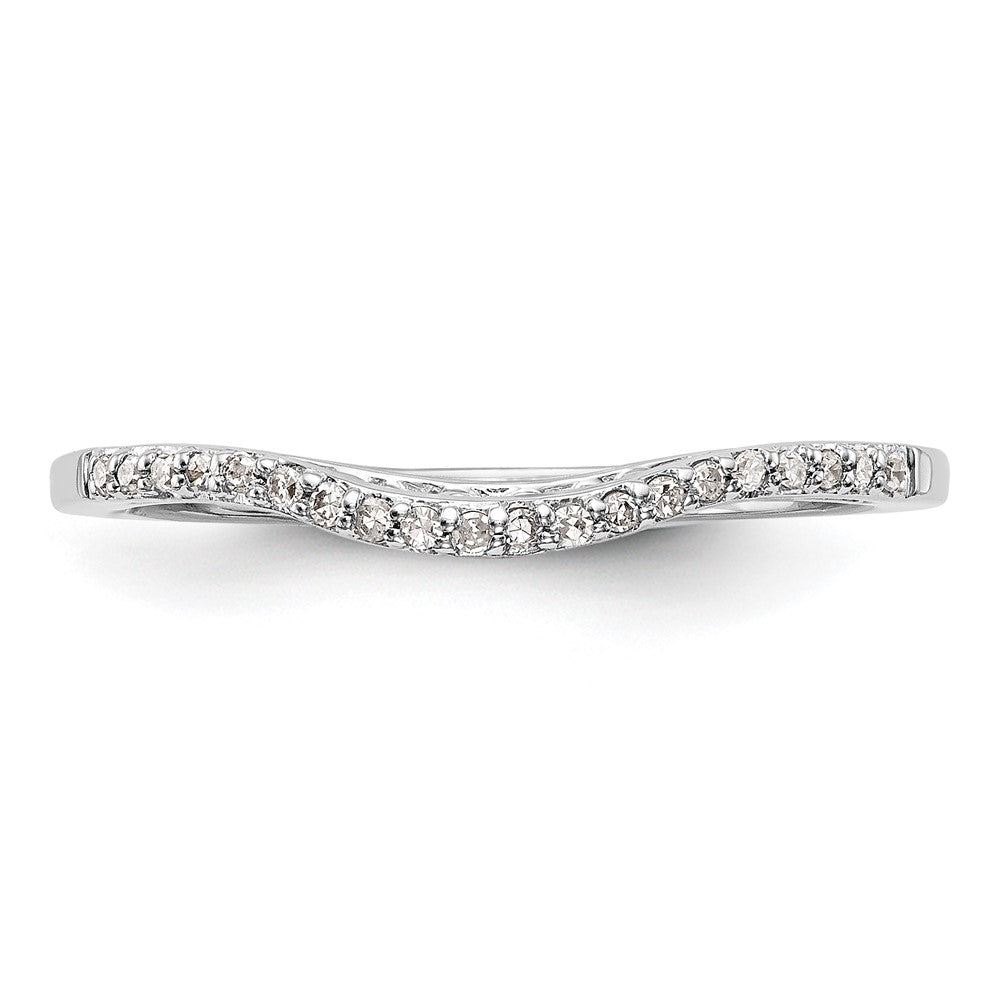 14K White Gold Real Diamond Band