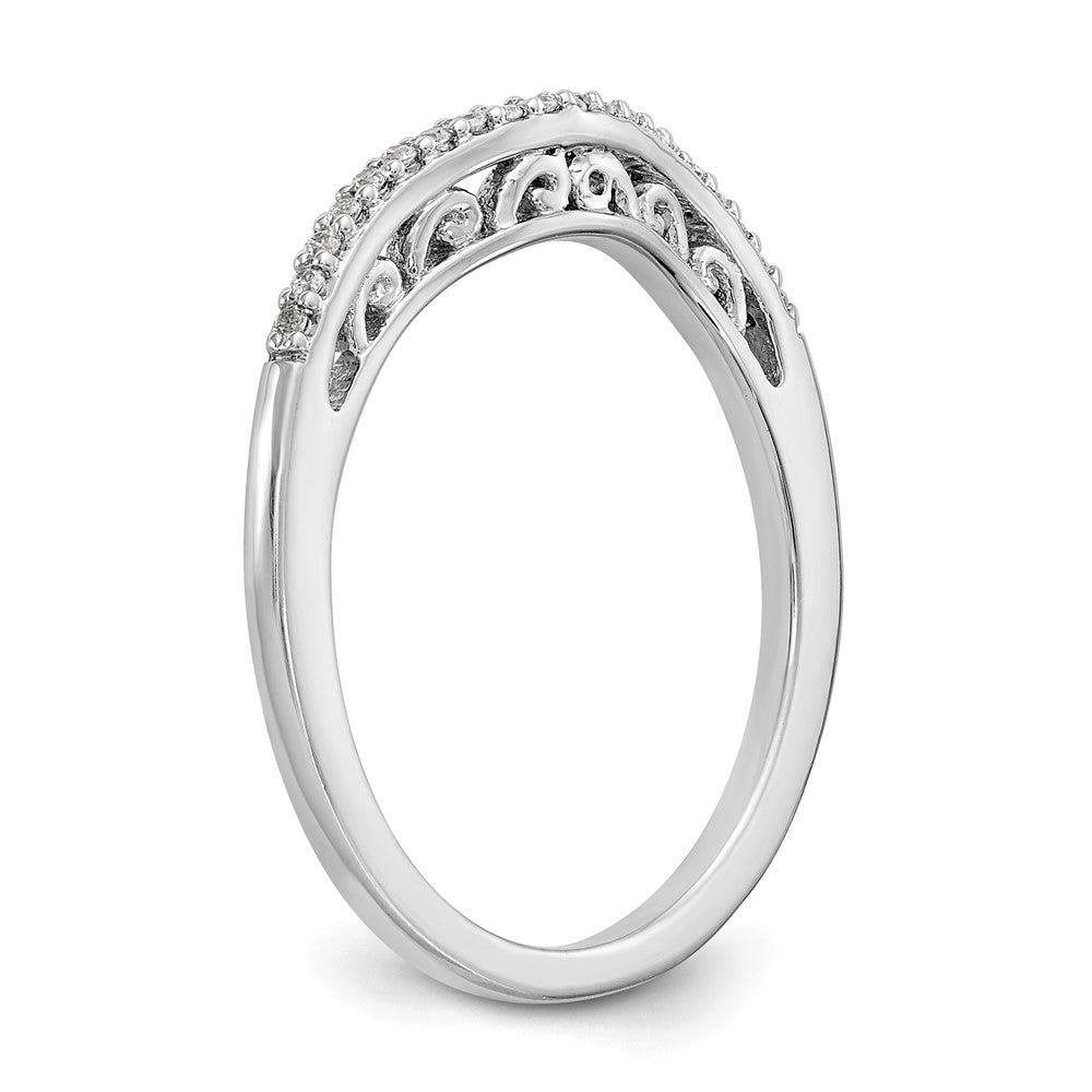 0.08ct. CZ Solid Real 14K White Gold Wedding Band Ring