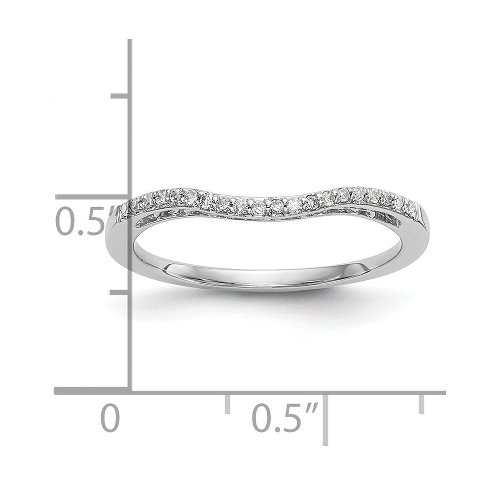 14K White Gold Real Diamond Band