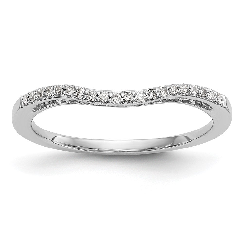 14K White Gold Real Diamond Band